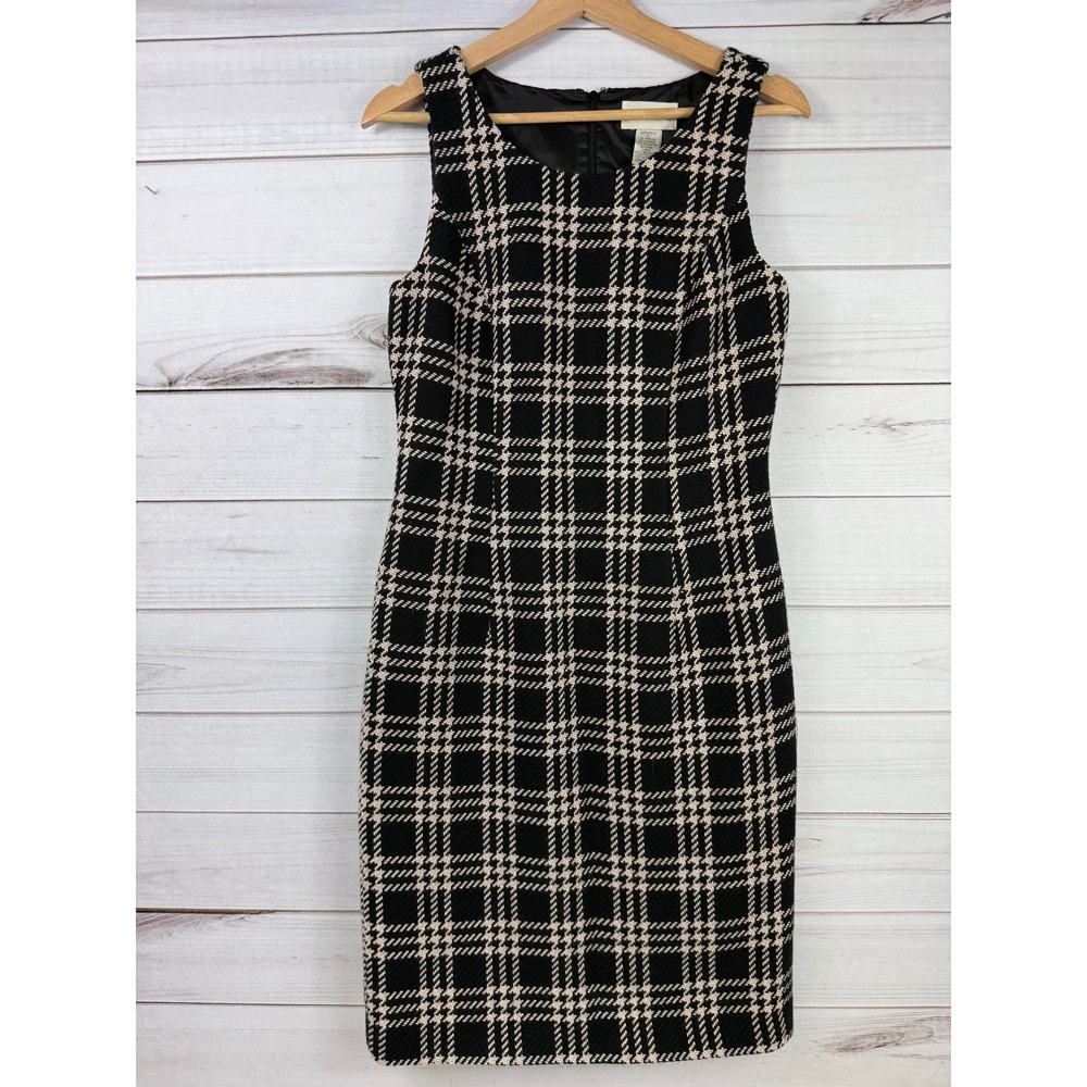 Chadwicks Wool Blend Plaid Sleeveless Career Dress Lined‎ Size 6